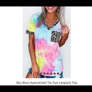Final Price🌸Sky Blue Leopard T 🌻